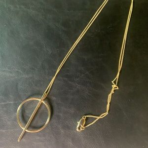 Geometric gold pendant necklace